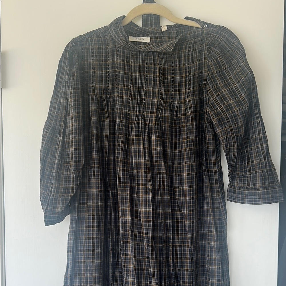 Doen Plaid Midi Dress - Black and Brown